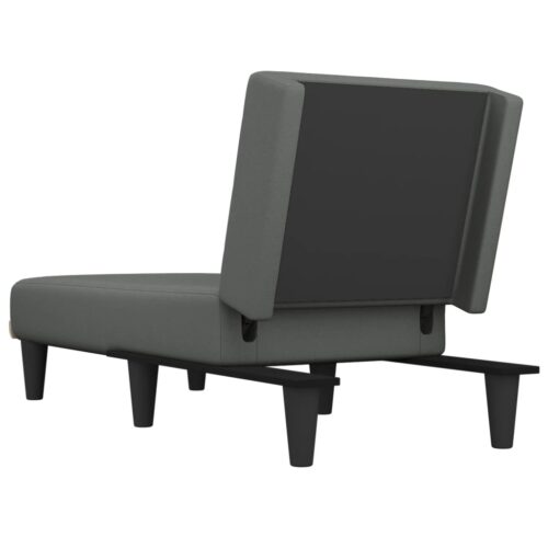 Velvet Chaise Lounge Chair Accent Lounger Bed Recliner Daybed Sofa Couch Grey - Image 6