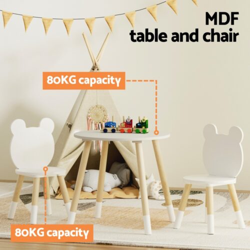 Keezi 3 Piece Kids Table and Chairs Set Activity Playing Study Children Desk - Image 4