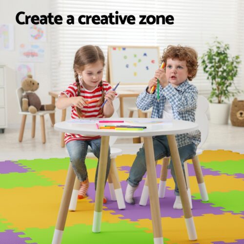 Keezi 3 Piece Kids Table and Chairs Set Activity Playing Study Children Desk - Image 5