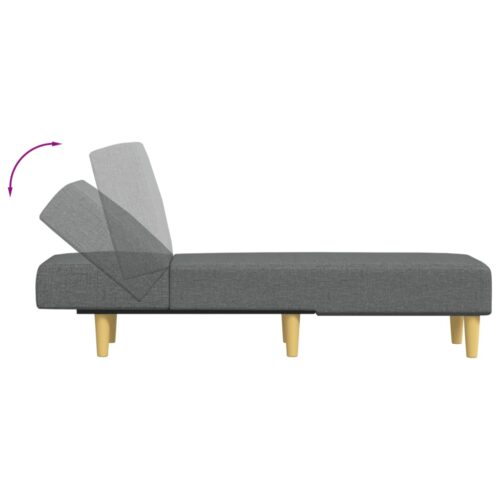Chaise Longue Dark Grey Fabric - Image 6