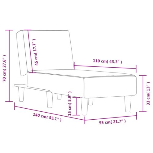 Chaise Longue Dark Grey Fabric - Image 9