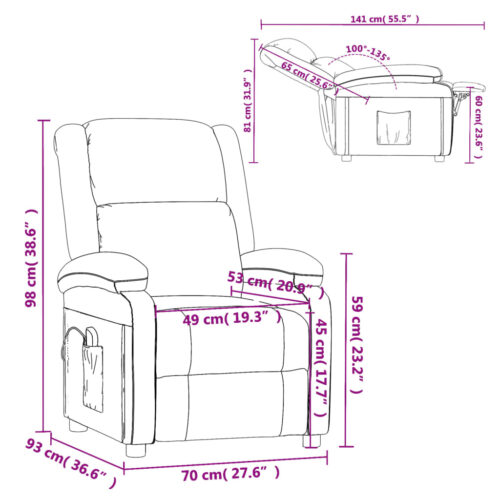 Massage Chair Black Faux Leather - Image 11