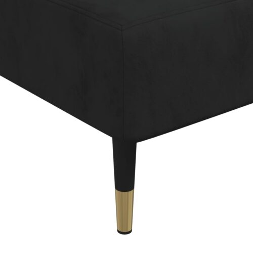 Velvet Chaise Lounge Chair Accent Lounger Bed Recliner Daybed Sofa Couch Black - Image 8
