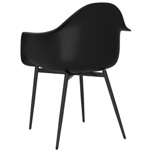4pcs Minimalist Chairs Dining Lounge Kitchen Seat Chair Set Black - Image 7