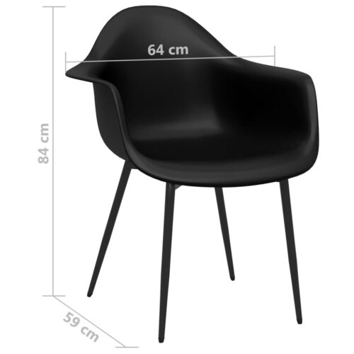 4pcs Minimalist Chairs Dining Lounge Kitchen Seat Chair Set Black - Image 8