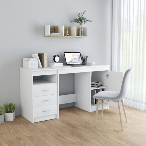 Wooden Computer Desk Home Office Study Storage Drawers Shelf Work Craft Table - Image 10
