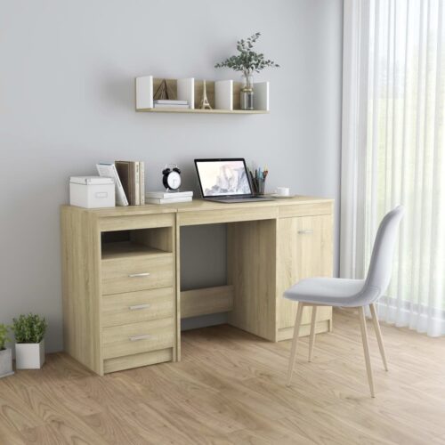 Desk Sonoma Oak 140x50x76cm Engineered Wood