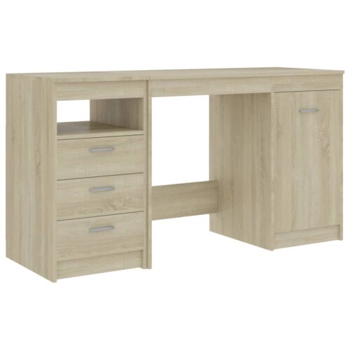 Desk Sonoma Oak 140x50x76cm Engineered Wood - Image 2