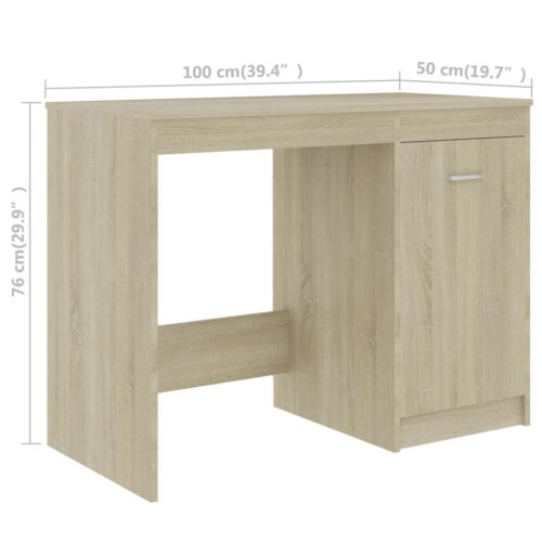 Desk Sonoma Oak 140x50x76cm Engineered Wood - Image 8