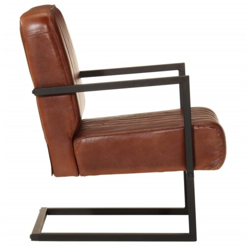 Sofa Chair Brown Real Leather - Image 3