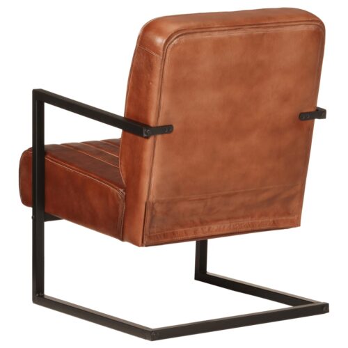 Sofa Chair Brown Real Leather - Image 4
