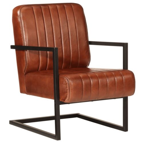 Sofa Chair Brown Real Leather - Image 10