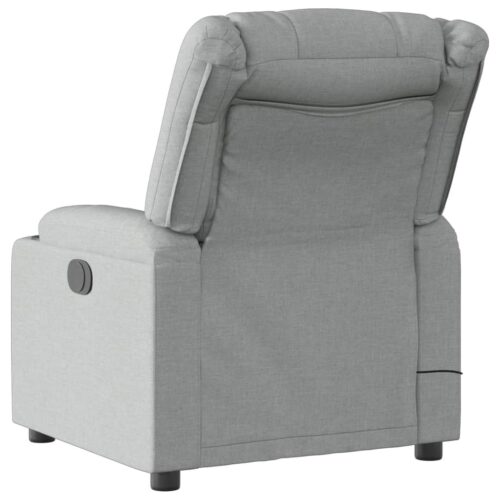Massage Recliner Chair Light Grey Fabric - Image 4