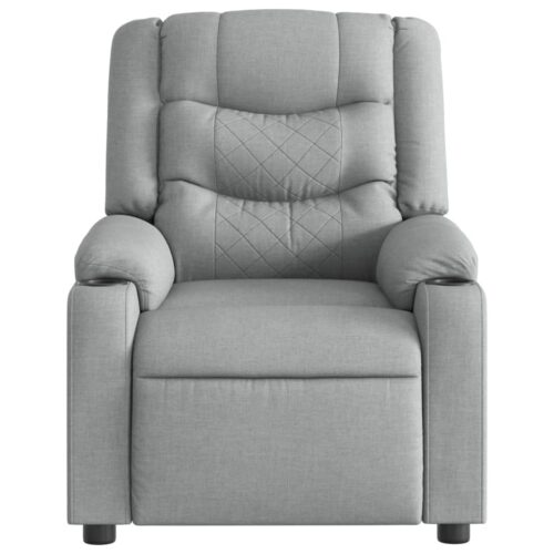 Massage Recliner Chair Light Grey Fabric - Image 7