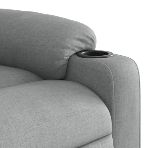 Massage Recliner Chair Light Grey Fabric - Image 9