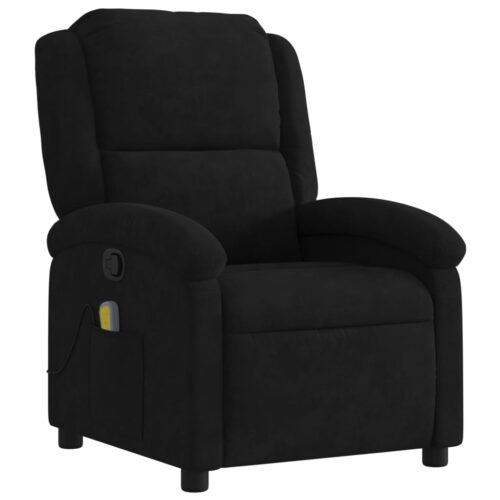Massage Recliner Chair Black Velvet - Image 3