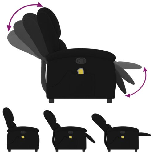 Massage Recliner Chair Black Velvet - Image 5