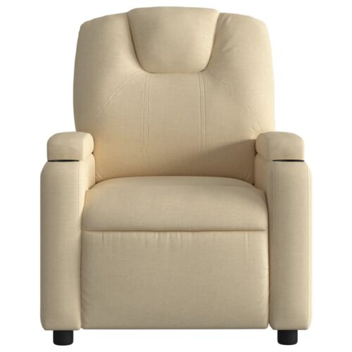 Fabric Massage Recliner Chair Lounge Sofa Movie TV Couch Armchair Massager Cream - Image 4
