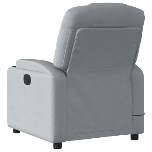 Massage Recliner Chair Light Grey Fabric - Image 4