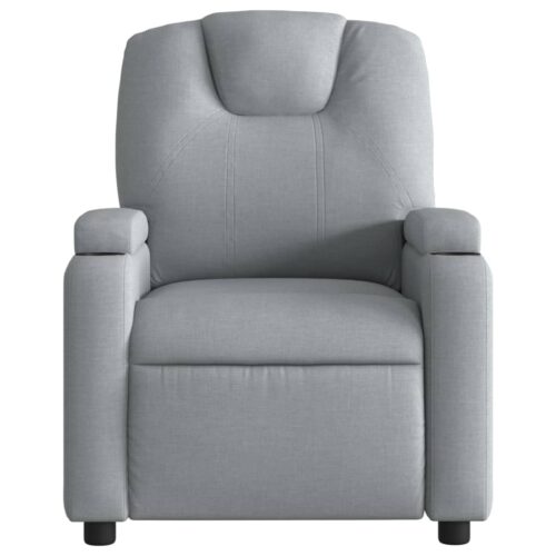 Massage Recliner Chair Light Grey Fabric - Image 7