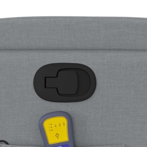 Massage Recliner Chair Light Grey Fabric - Image 10
