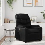 Faux Leather Recliner Chair Lounge Accent Sofa Movie TV Couch Armchair Black