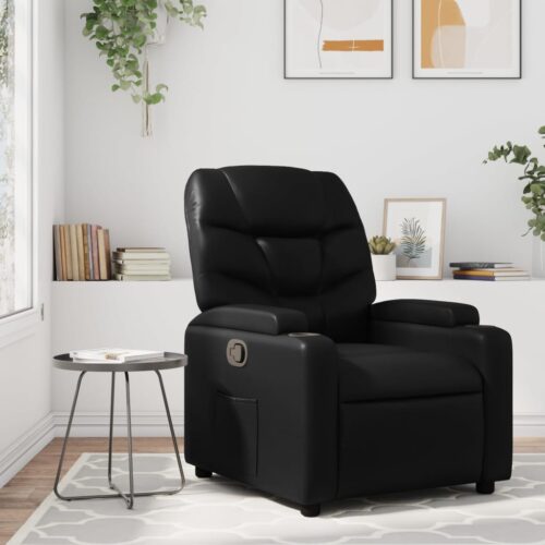 Faux Leather Recliner Chair Lounge Accent Sofa Movie TV Couch Armchair Black