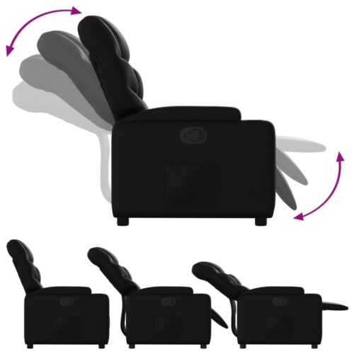 Faux Leather Recliner Chair Lounge Accent Sofa Movie TV Couch Armchair Black - Image 6