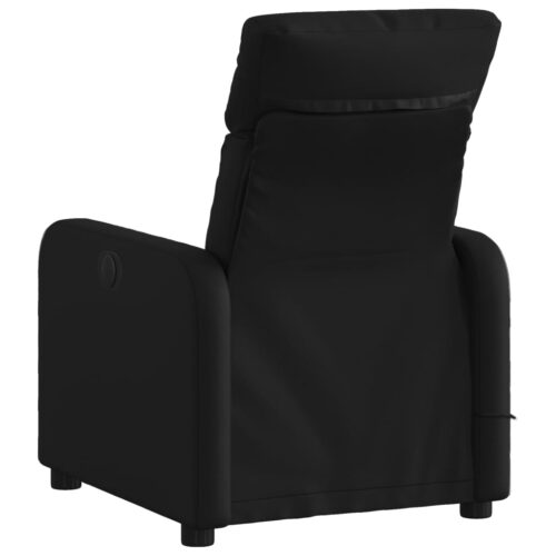 Massage Recliner Chair Black Faux Leather - Image 4