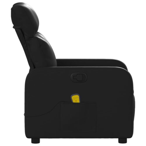 Massage Recliner Chair Black Faux Leather - Image 8