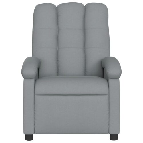 Massage Recliner Chair Light Grey Fabric - Image 4
