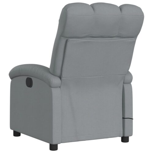 Massage Recliner Chair Light Grey Fabric - Image 6