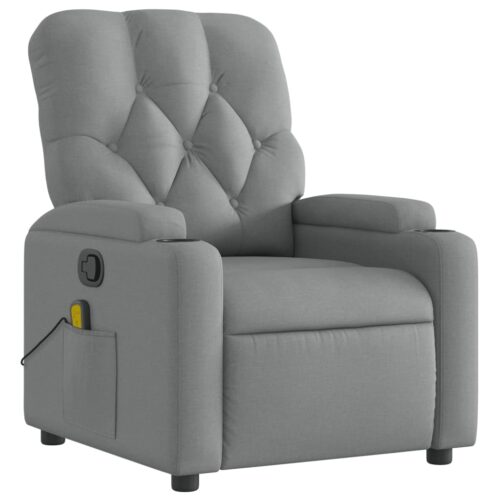 Massage Recliner Chair Lounge Sofa Armchair Massager  Light Grey Fabric - Image 3