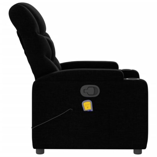 Massage Recliner Chair Black Fabric - Image 8