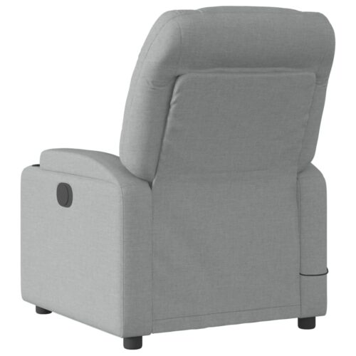 Massage Recliner Chair Light Grey Fabric - Image 4