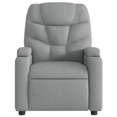 Massage Recliner Chair Light Grey Fabric - Image 7