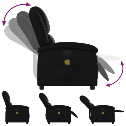 Massage Recliner Chair Black Faux Leather - Image 5