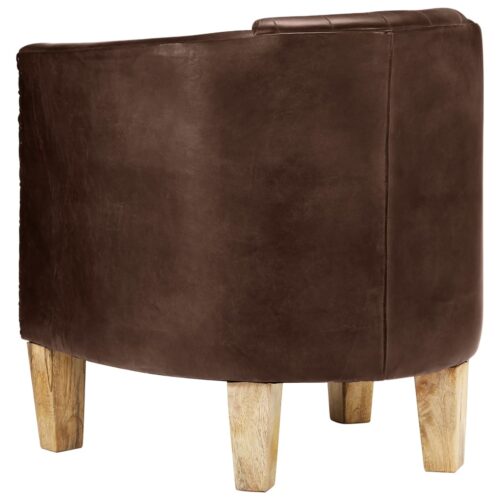 Tub Chair Light Brown Real Leather - Image 4