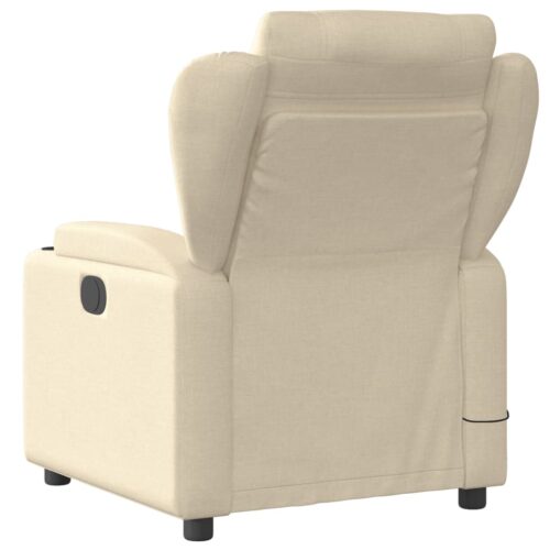 Massage Recliner Chair Cream Fabric - Image 4