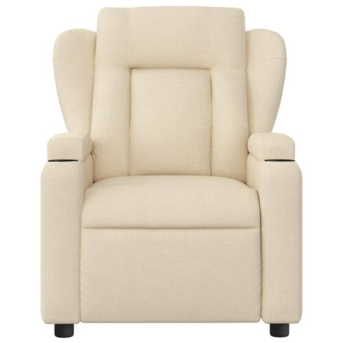 Massage Recliner Chair Cream Fabric - Image 7