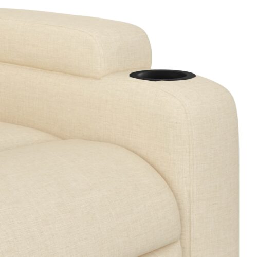 Massage Recliner Chair Cream Fabric - Image 9
