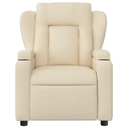 Massage Recliner Chair Cream Fabric - Image 7