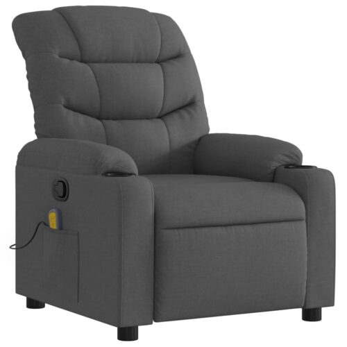 Massage Recliner Chair Dark Grey Fabric - Image 3