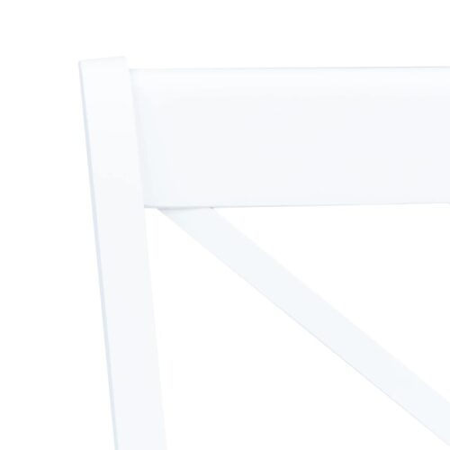 Dining Chairs 4pcs White Solid Rubber Wood - Image 5