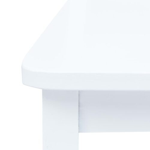 Dining Chairs 4pcs White Solid Rubber Wood - Image 6