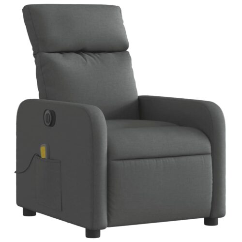 Electric Massage Recliner Chair Dark Grey Fabric - Image 3