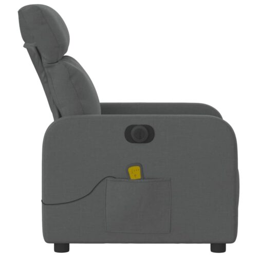 Electric Massage Recliner Chair Dark Grey Fabric - Image 9