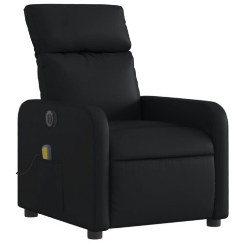 Electric Massage Recliner Chair Black Faux Leather - Image 3