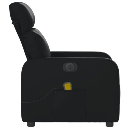 Electric Massage Recliner Chair Black Faux Leather - Image 9