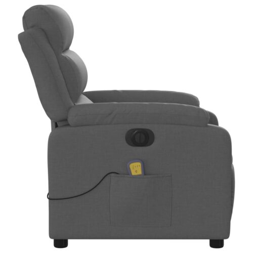 Electric Massage Recliner Chair Dark Grey Fabric - Image 9